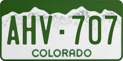 CO license plate AHV707