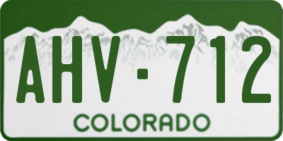 CO license plate AHV712