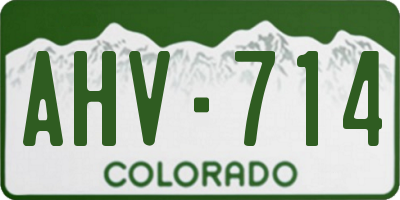 CO license plate AHV714