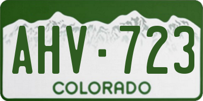 CO license plate AHV723