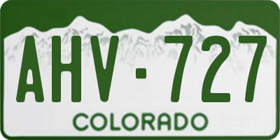 CO license plate AHV727