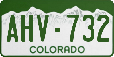 CO license plate AHV732