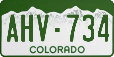 CO license plate AHV734