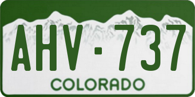 CO license plate AHV737