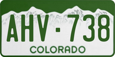 CO license plate AHV738