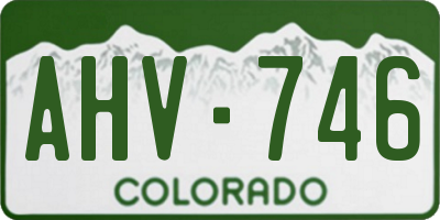 CO license plate AHV746