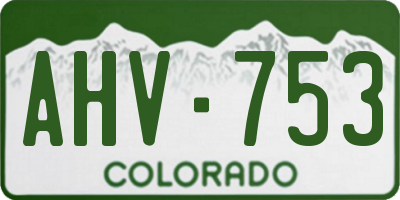 CO license plate AHV753