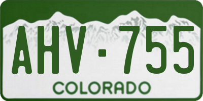 CO license plate AHV755