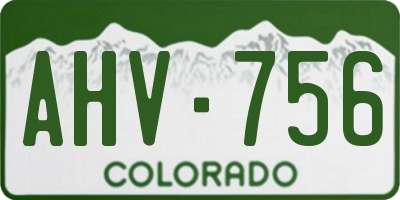 CO license plate AHV756