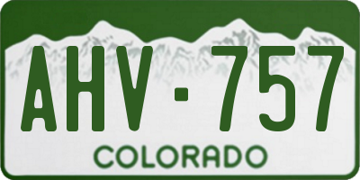 CO license plate AHV757