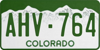 CO license plate AHV764
