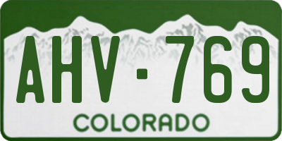 CO license plate AHV769