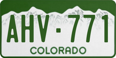 CO license plate AHV771
