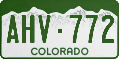 CO license plate AHV772
