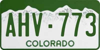 CO license plate AHV773