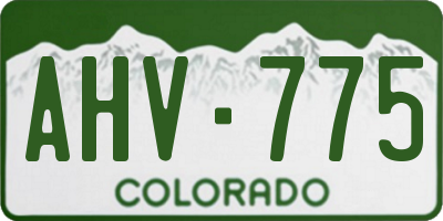 CO license plate AHV775