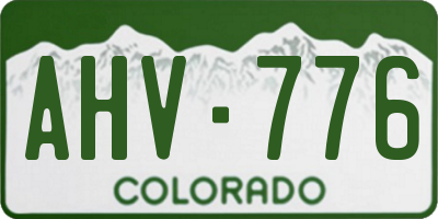 CO license plate AHV776