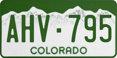 CO license plate AHV795