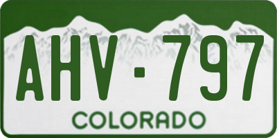 CO license plate AHV797