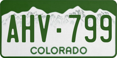 CO license plate AHV799