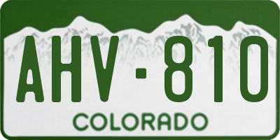 CO license plate AHV810