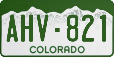 CO license plate AHV821