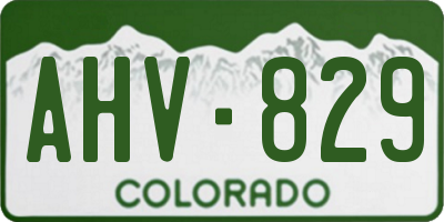 CO license plate AHV829