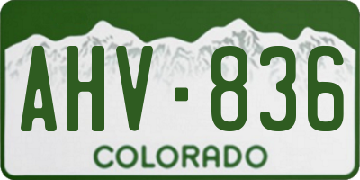CO license plate AHV836