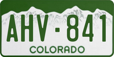 CO license plate AHV841