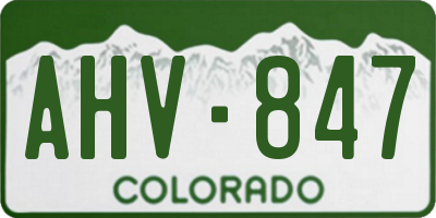 CO license plate AHV847