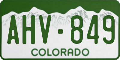 CO license plate AHV849