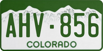 CO license plate AHV856