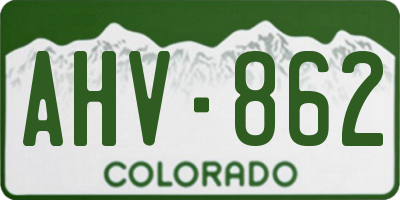 CO license plate AHV862