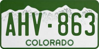 CO license plate AHV863