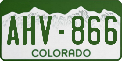 CO license plate AHV866