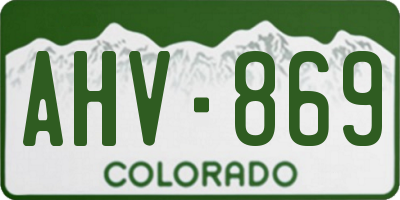 CO license plate AHV869