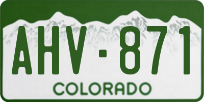 CO license plate AHV871