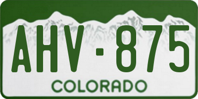 CO license plate AHV875