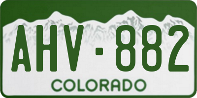 CO license plate AHV882
