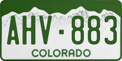 CO license plate AHV883