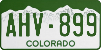 CO license plate AHV899