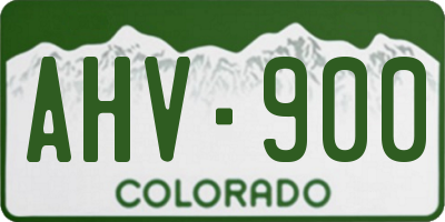 CO license plate AHV900