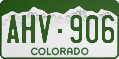 CO license plate AHV906