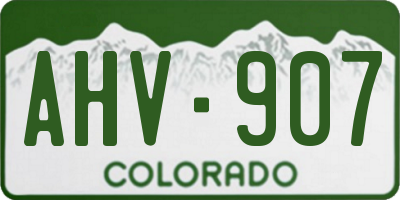 CO license plate AHV907