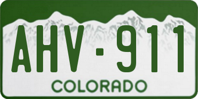 CO license plate AHV911