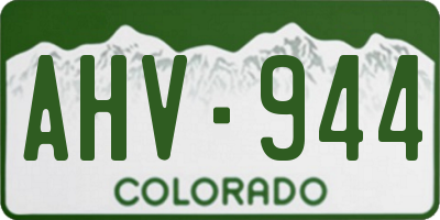 CO license plate AHV944