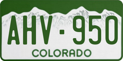 CO license plate AHV950