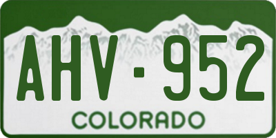 CO license plate AHV952