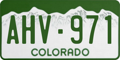 CO license plate AHV971