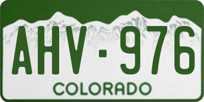 CO license plate AHV976